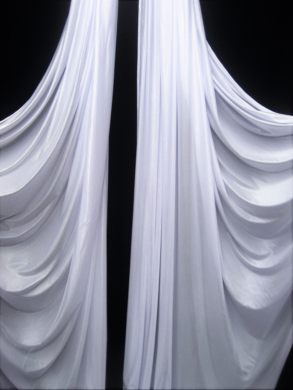 1 Yard Low Stretch White Tricot Polyester Fabric For Aerial Silks Hammocks Backdrops Crafts 108″-120″ Wide